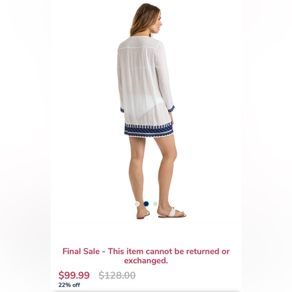 Vineyard vines Solid Embroidered Tassel Cover-Up - Picture 9 of 9